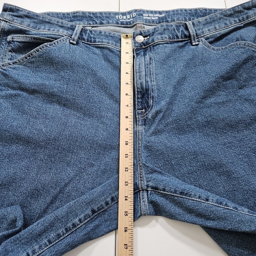 Torrid Jeans Womens 24R Blue Denim High Rise Carpenter Stretch Wide Leg Pockets - Picture 5 of 16